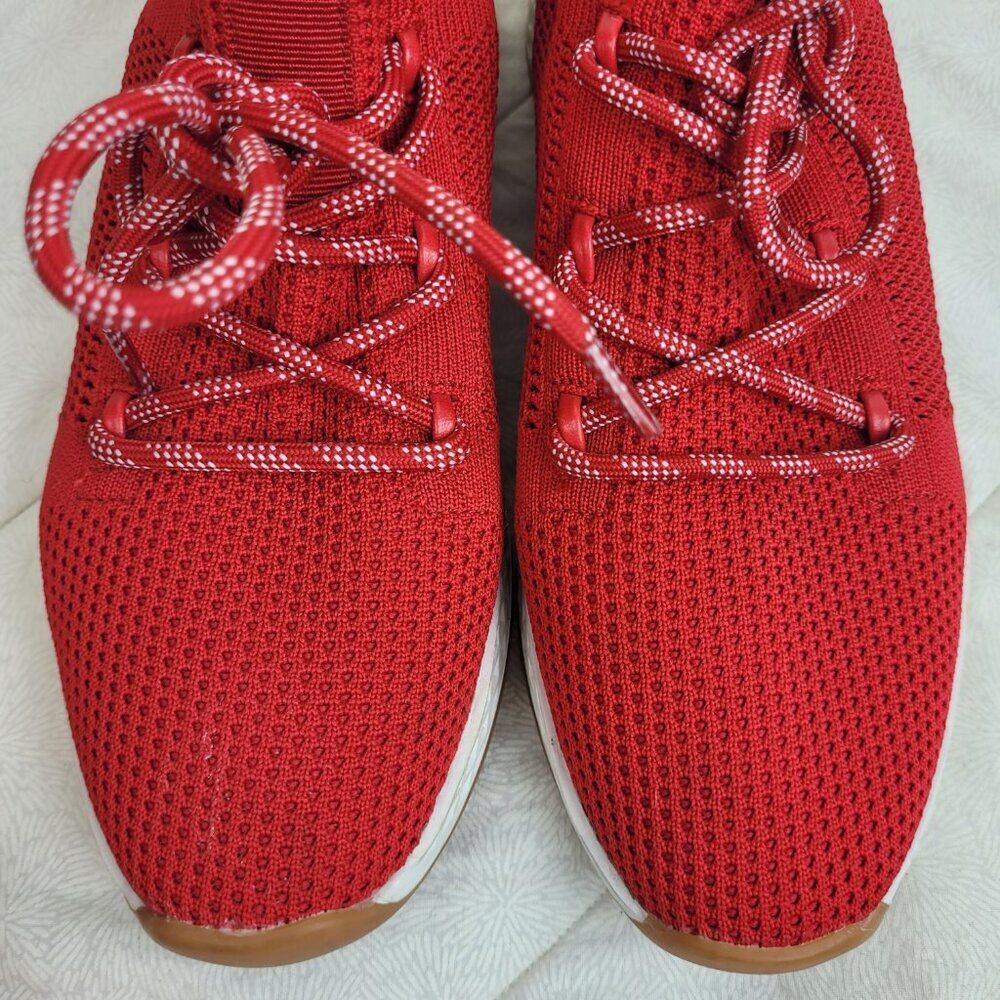 Urban Sport by J/Slide red mesh knit sport sneakers with white soles Ophelia  7 - Picture 9 of 10